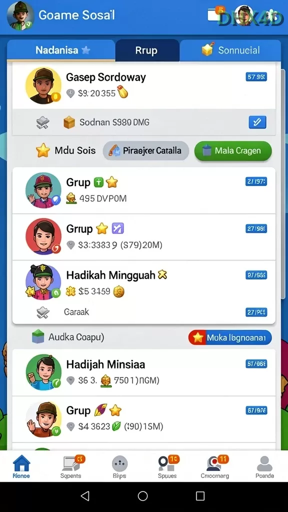 Cuplikan layar RAJAWALI55 — aktivitas